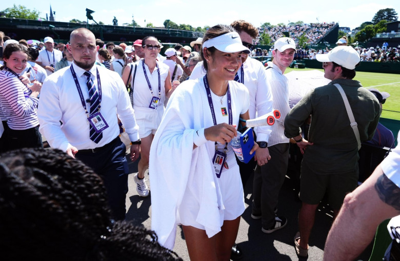 Emma Raducanu following a practice session on day one of the 2025 Wimbledon Championships at the All England Lawn Tennis and Croquet Club, London. Picture date: Monday June 30, 2025.