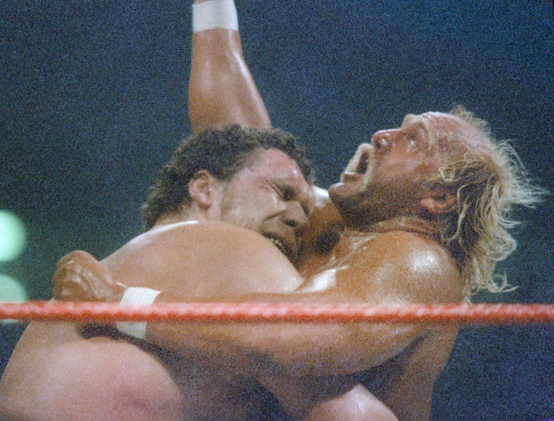Andre the Giant Hulk Hogan, 1987 Wrestlemania 3, Photo By John Barrett/PHOTOlink / MediaPunch