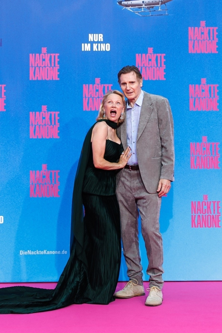 Pamela Anderson joins Liam Neeson at Berlin premiere of 'Naked Gun'