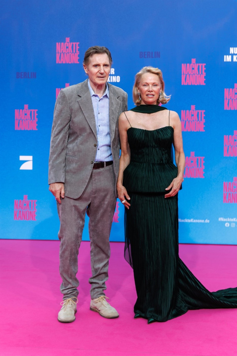 Pamela Anderson joins Liam Neeson at Berlin premiere of 'Naked Gun'