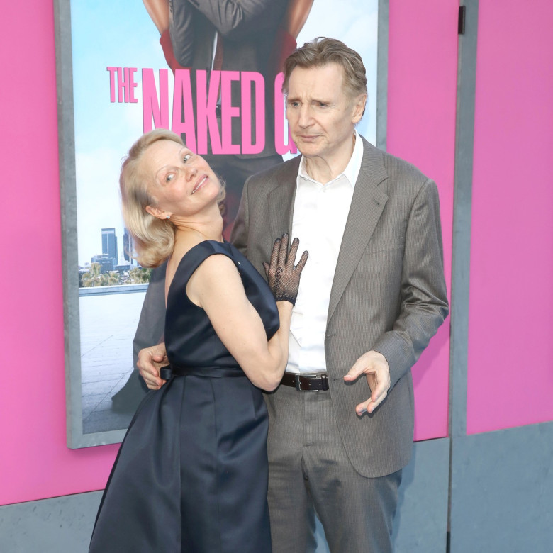 NEW COUPLING?! Pamela Anderson and Liam Neeson cuddle up at the U.S. Premiere of "NAKED GUN" in NYC - 28 Jul 2025