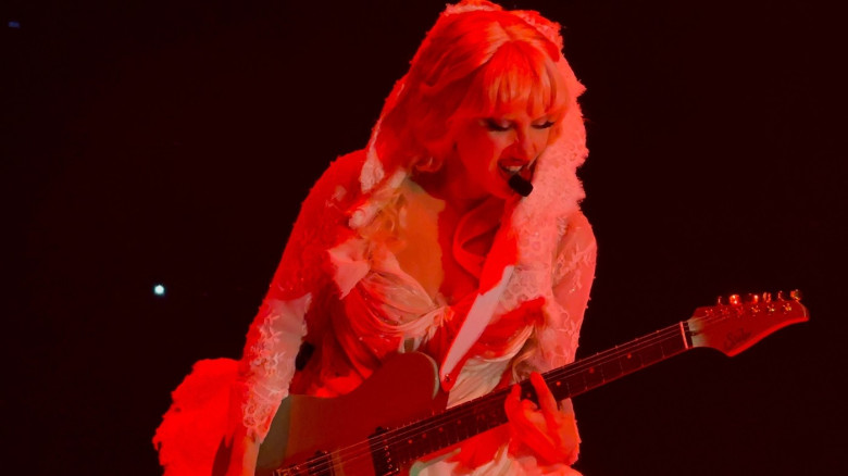 Lady Gaga plays piano and performs in Las Vegas for The Mayhem Ball Tour