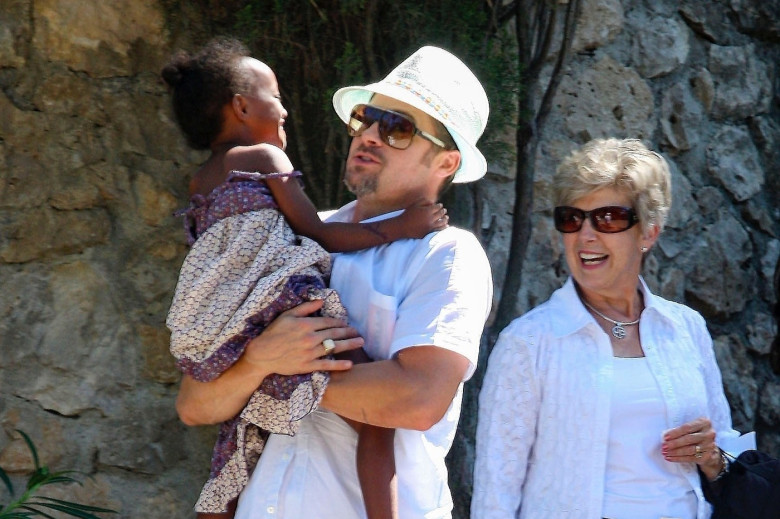 **STOCK PHOTOS** Brad Pitt, his daughter Zahara, and the actor's Parents visit the Maeght Foundation.