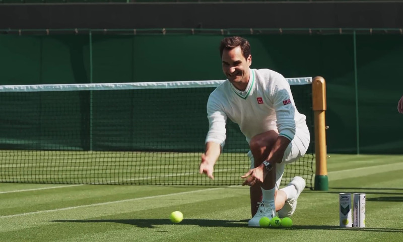 Catherine, Princess of Wales and Roger Federer meet Wimbledon's ball boys and girls