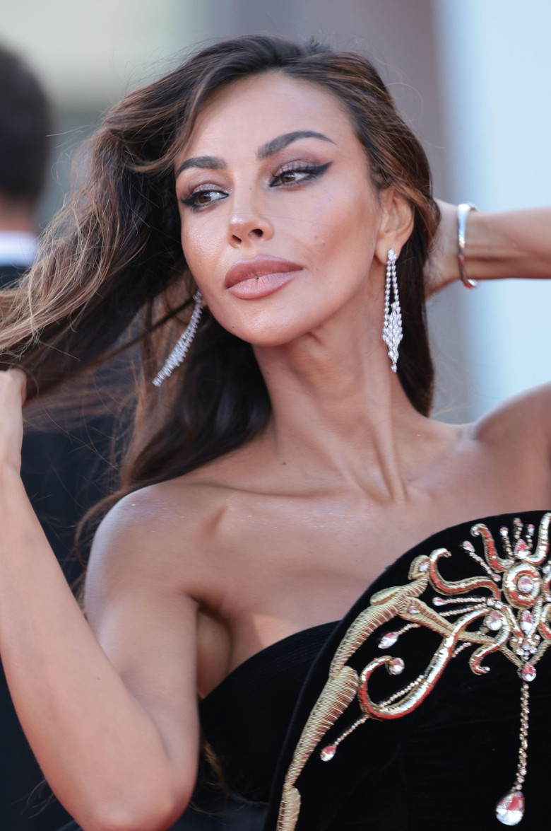 VENICE, ITALY - SEPTEMBER 01: Madalina Diana Ghenea attends "The Smashing Machine" red carpet during the 82nd Venice Film Festival