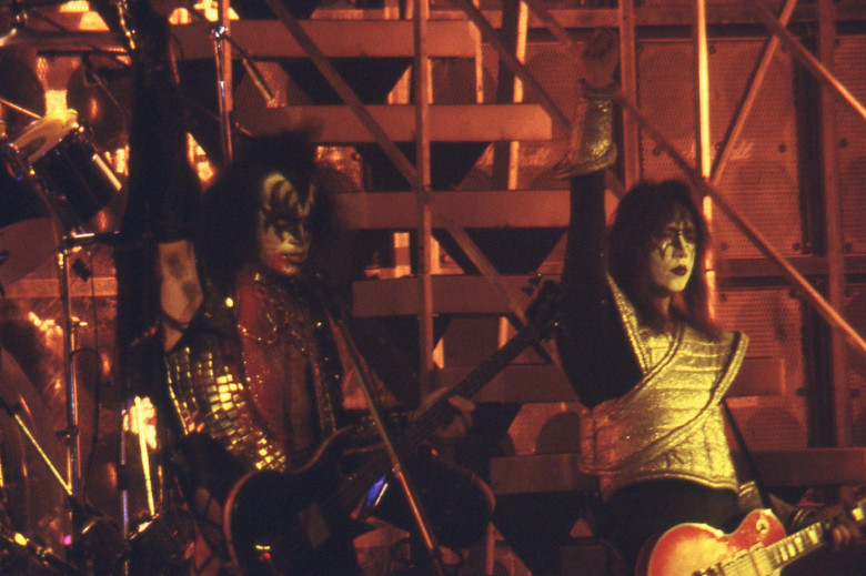 Gene Simmons and Ace Frehley of Kiss, Providence Civic Center, Rhode Island, USA, February 2, 1978.