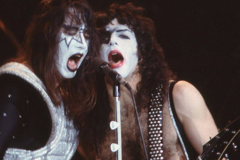 Ace Frehley and Paul Stanley of Kiss, Providence Civic Center, Rhode Island, USA, February 2, 1978.