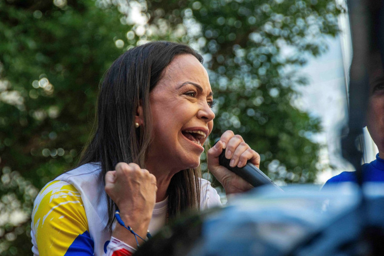Government and opposition marches and rallies prior to the presidential inauguration on January 10, 2025. Caracas, Venezuela