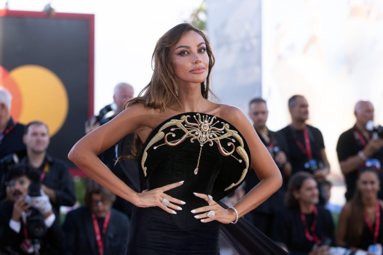 VENICE, ITALY - SEPTEMBER 01: Madalina Ghenea attends "The Smashing Machine" red carpet during the 82nd Venice International Film Festival on Septembe