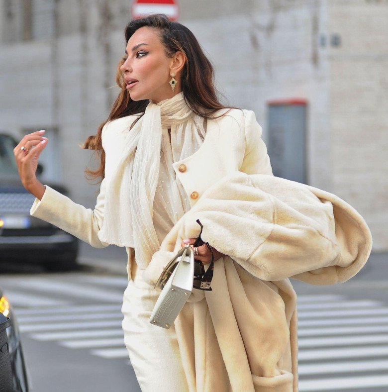 Milan, Madalina Ghenea, a Romanian model and actress, arrives at the courthouse with her mother Costanza to attend the hearing against her stalker, a 45-year-old compatriot.