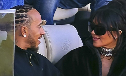 Lewis Hamilton and Kim Kardashian together at the Super Bowl