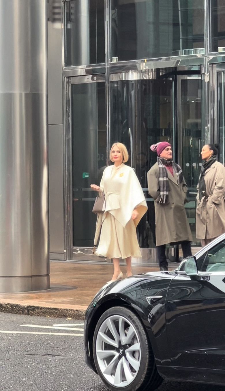 EXCLUSIVE: Londoners stunned as Angelina Jolie spotted strutting through Canary Wharf
