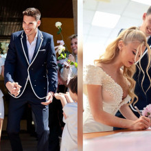 Andreea Bălan și Victor Cornea s-au căsătorit civil. Vezi imaginile de la eveniment