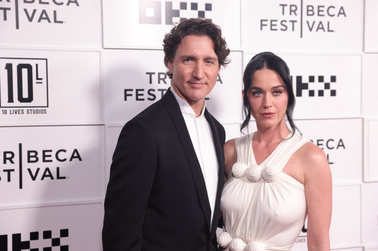 Katy Perry et son compagnon Justin Trudeau à la première du film-concert "Katy Perry : The Lifetimes Tour - Live from Paris" au festival du film de Tribeca à New York