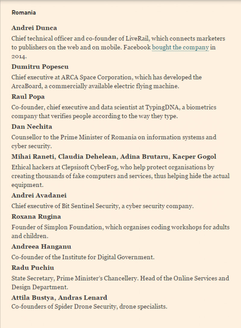 lista romani financial times