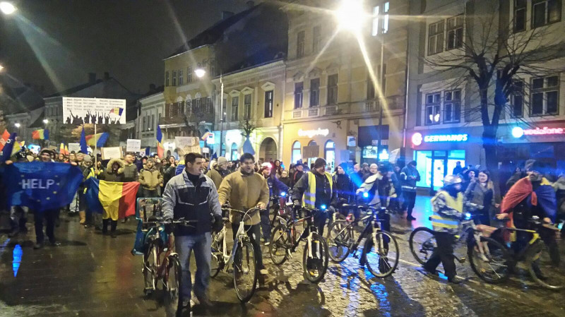 Protest Sibiu biciclete 080217