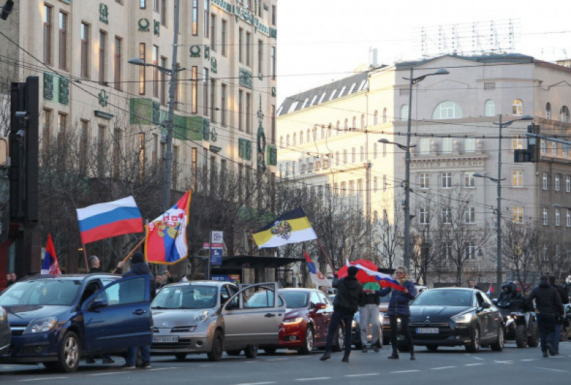 Manifestație pro-Rusia pe străzile din Belgrad