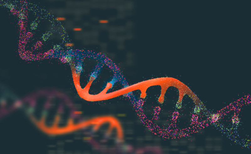 Dna,Research,Molecule.,3d,Illustration.,Analysis,Of,Structure,Human,Genome