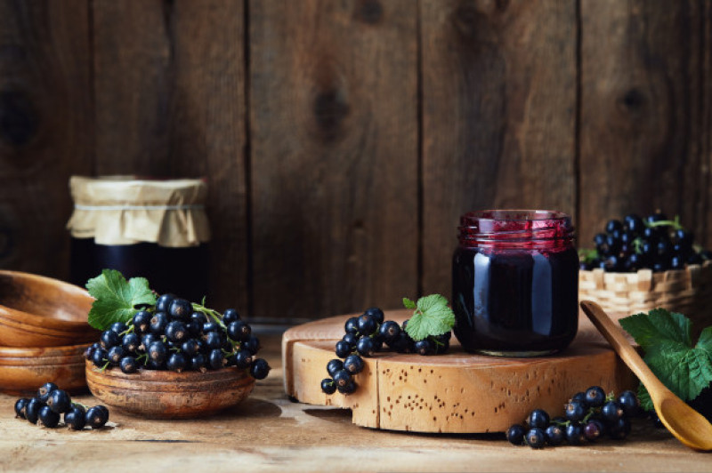 Freshly,Picked,Home,Grown,Blackcurrants,And,Homemade,Blackcurrant,Jam