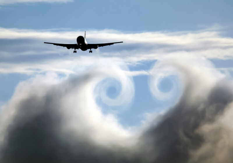The,Turbulence,Of,The,Clouds,Left,By,The,Plane,During