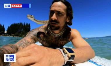 Ce a pățit un bărbat din Australia după ce a făcut surf cu un șarpe. Pitonul era așezat în jurul gâtului său