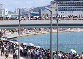 Rechinul salvat dintr-un canal artificial din Coreea de Sud s-a întors. 1,6 milioane de oameni au venit să-l vadă într-o lună