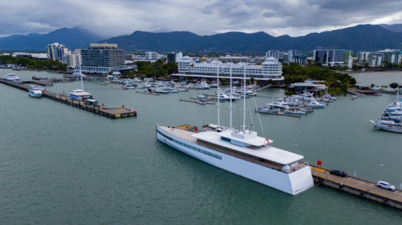 *EXCLUSIVE* Iconic Superyacht Venus, owned by Steve Jobs', Docks in Cairns, Australia