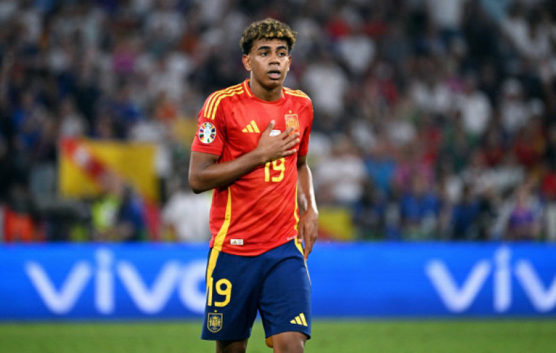 Fussball, Europameisterschaft, EURO 2024, Halbfinale, Allianz Arena München: Spanien - Frankreich 2:1; Lamine Yamal (SPA