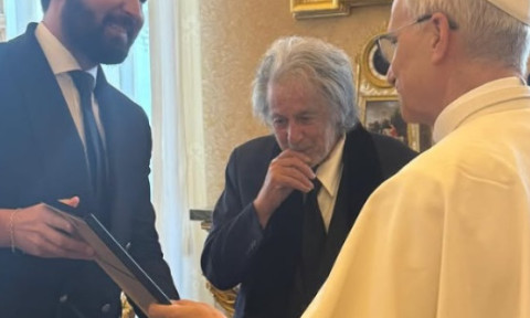 Al Pacino a fost primit în audienţă de Papa Leon. Primul star de la Hollywood care se întâlnește cu noul suveran pontif