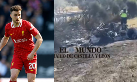 VIDEO Bolidul lui Diogo Jota, doar un morman de cenușă! Lamborghini-ul în care se aflau atacantul de la Liverpool și fratele lui s-a făcut praf