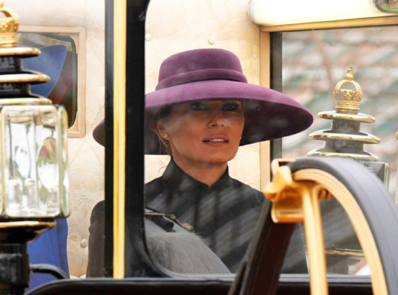 First Lady Melania Trump during a carriage procession through the Windsor Estate at Windsor Castle in Windsor, Berkshire, on day one of US President Donald Trump's second state visit to the UK. Picture date: Wednesday September 17, 2025.