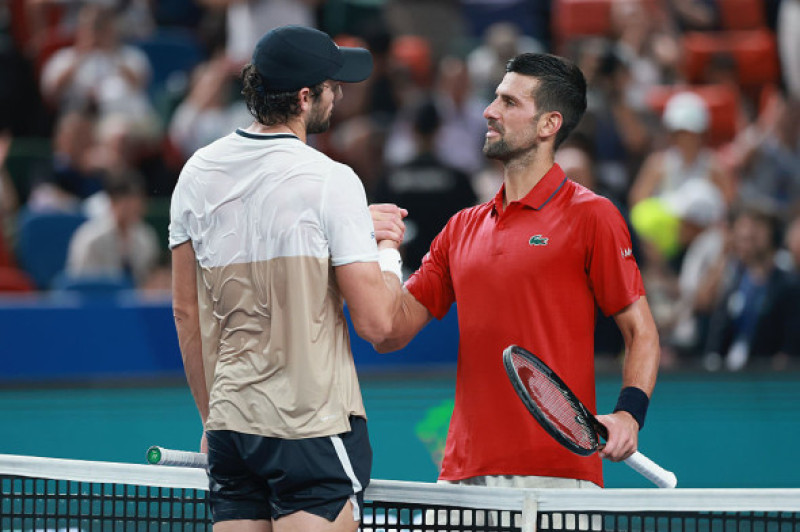 Valentin Vacherot și Novak Djokovic