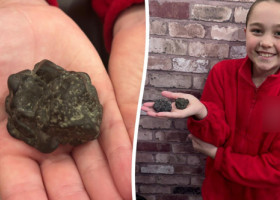 O fetiță de 9 ani a descoperit pe plajă un meteorit "mai vechi decât Pământul": "Nu l-aș vinde pentru nimic în lume"