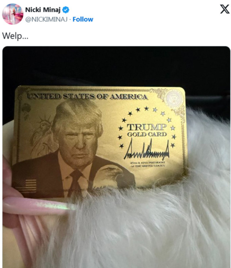 nicki minaj trump gold card