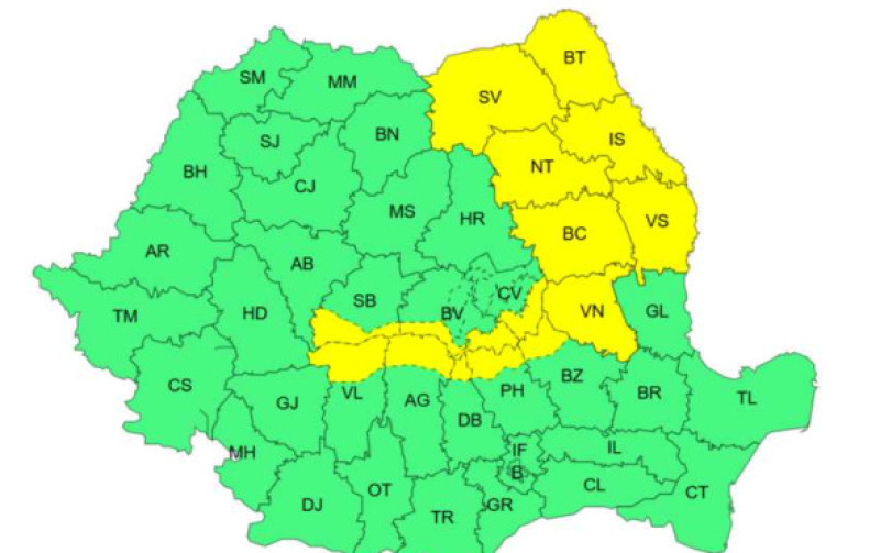 Cod galben de ploi și instabilitate atmosferică (2)
