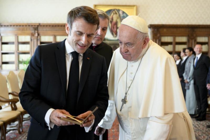 Pope Francis meets Emmanuel Macron, Rome, Italy - 24 Oct 2022