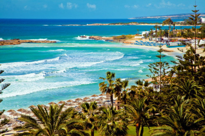 Cyprus,Beautiful,Coastline,,Mediterranean,Sea,Of,Turquoise,Color
