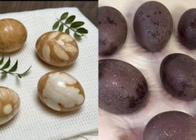 Ouă vopsite cu cafea și vin roșu. Metodele naturale care au cucerit internetul