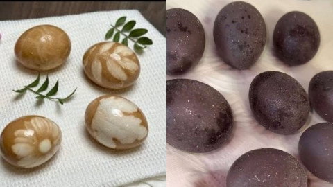 Ouă vopsite cu cafea și vin roșu. Metodele naturale care au cucerit internetul