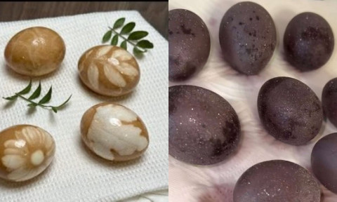 Ouă vopsite cu cafea și vin roșu. Metodele naturale care au cucerit internetul
