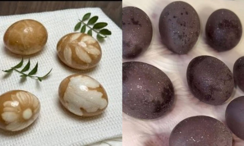 Ouă vopsite cu cafea și vin roșu. Metodele naturale care au cucerit internetul
