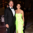 *EXCLUSIVE* Kate Walsh stuns in Lime green dress alongside fiance Andrew Nixon enroute to Telethon gala