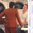 *EXCLUSIVE* Brad Pitt and Javier Bardem shoot scenes at a laundromat in Daytona Beach for an untitled F1 racing movie *Web Must Call for Pricing*