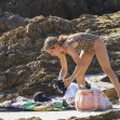 EXCLUSIVE: *NO DAILYMAIL ONLINE* Wild Thing! Elsa Pataky Hits The Byron Bay Beaches Again, This Time Wearing A Wild Animal Print Swimsuit - 5 Feb 2024