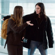 *EXCLUSIVE* Friends American actress Courteney Cox and her daughter Coco Arquette are pictured arriving at Heathrow airport, Mother and daughter seemed to be having an animated conversation.