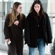 *EXCLUSIVE* Friends American actress Courteney Cox and her daughter Coco Arquette are pictured arriving at Heathrow airport, Mother and daughter seemed to be having an animated conversation.