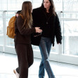 *EXCLUSIVE* Friends American actress Courteney Cox and her daughter Coco Arquette are pictured arriving at Heathrow airport, Mother and daughter seemed to be having an animated conversation.