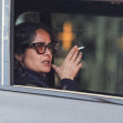 *EXCLUSIVE* Salma Hayek lights up a cigarette while caught in LA traffic jam
