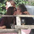 *EXCLUSIVE* WEB MUST CALL FOR PRICING  - Monica Bellucci and Tim Burton pack on the PDA as they enjoy a little fine Italian dining during their romantic trip to Calcata.*PICTURES TAKEN ON 30/03/2024*