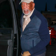 *EXCLUSIVE* Morgan Freeman arrives for dinner at Funke restaurant while wearing his compression glove in Beverly Hills